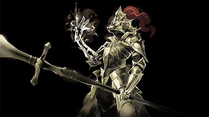 white knight illustration, Dark Souls, video games, ornstein
