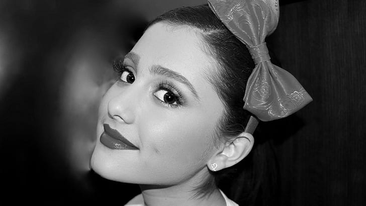 Ariana Grande, black and white,Victorious, women, celebrity, girls