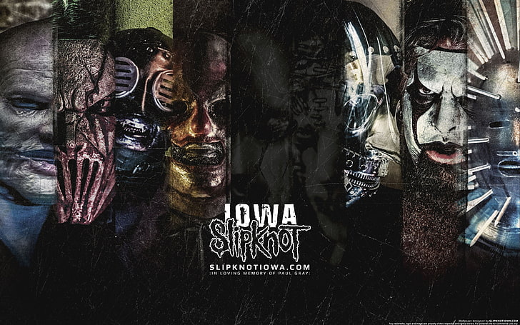 metal band, Slipknot, human representation, text, retail, art and craft, HD wallpaper