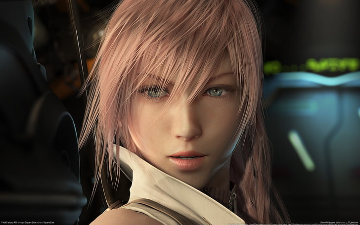 pink haired woman digital wallpaper, anime, video games, Final Fantasy XIII
