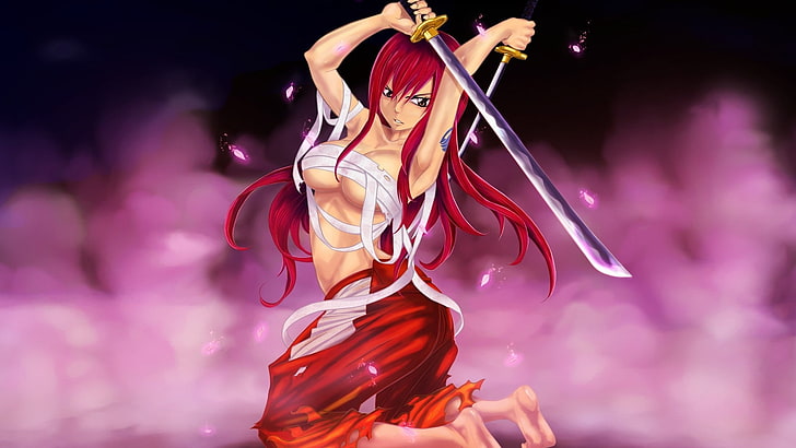 fairy tail anime anime girls swords Anime Fairy Tail HD Art, HD wallpaper