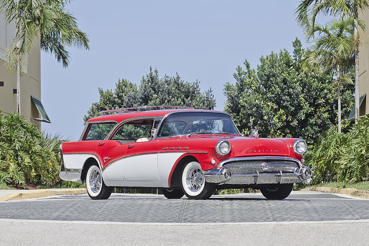 1957, buick, caballero, classic, old, school, usa, vintage, HD wallpaper