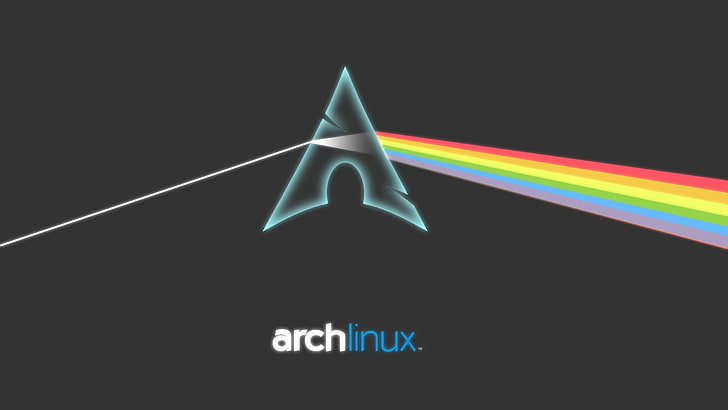 Arch Linux logo, Pink Floyd, multi colored, illuminated, neon