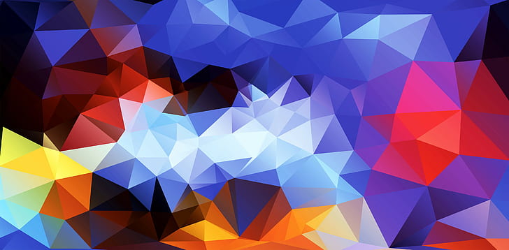 abstract, low poly, geometry, colorful, digital art, HD wallpaper