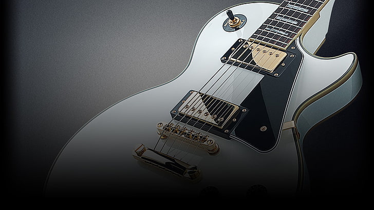 white SG electric guitart, music, Rocksmith, gold, Les paul, Gibson, HD wallpaper
