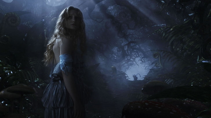 Alice In Wonderland digital wallpaper, movies, one person, women