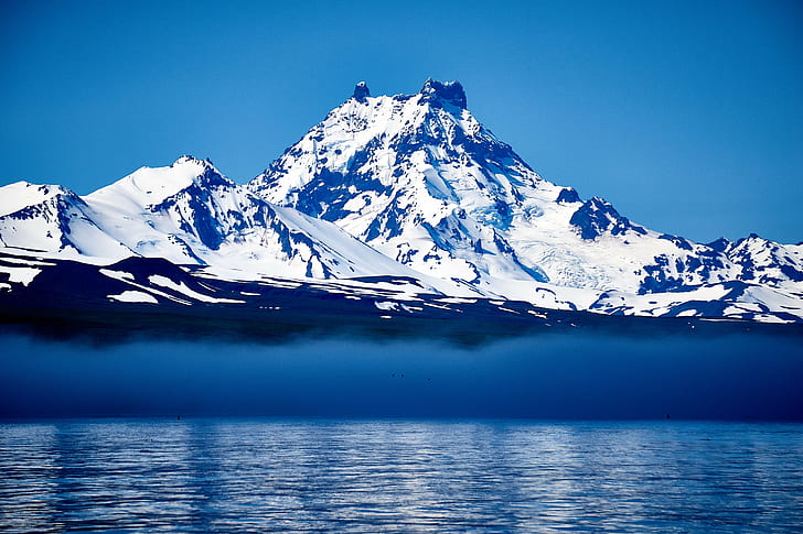 ice mountain photo, volcano, Unimak Island, Alaska, Aleutian Islands, HD wallpaper
