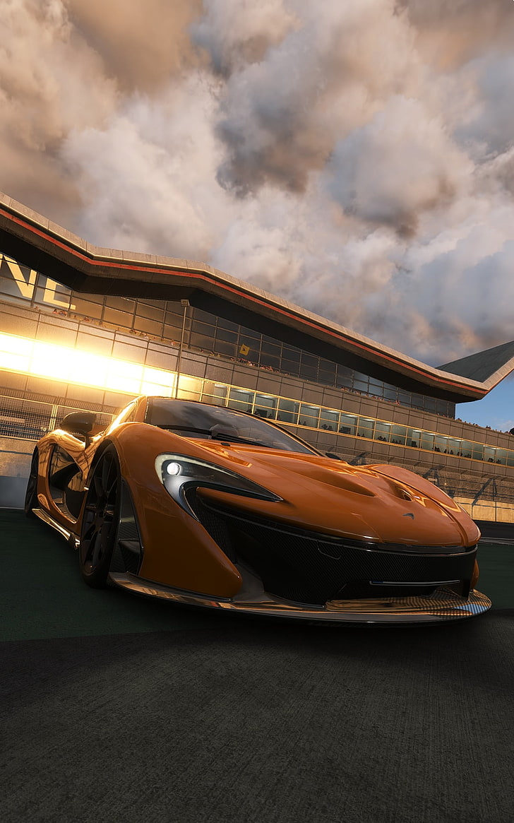 brown sports car, Project cars, video games, McLaren, McLaren P1, HD wallpaper
