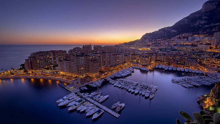 hi-rise buildings, cityscape, ship, ports, Monaco, water, architecture