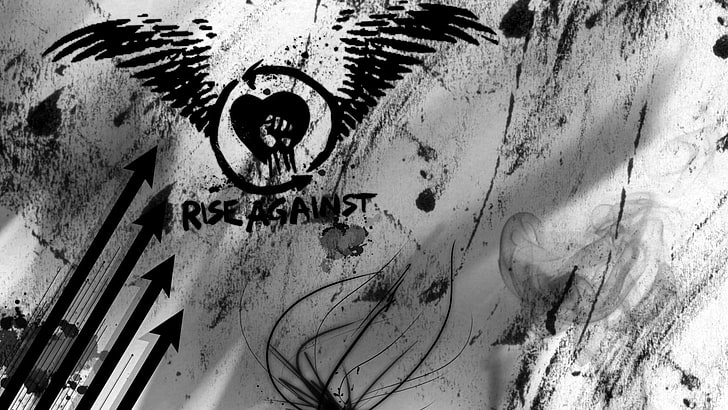 black feather illustration, Rise Against, punk rock, music, creativity, HD wallpaper