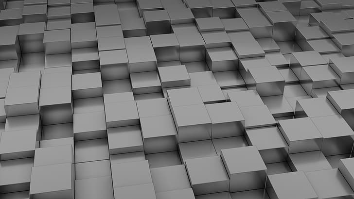 3D, abstract, 3D Abstract, Blender, simple, monochrome, shiny, HD wallpaper