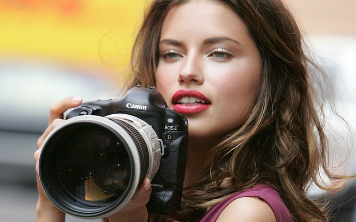 Adriana lima, model, cameras canon, fashion, celebrity, celebrities, HD wallpaper