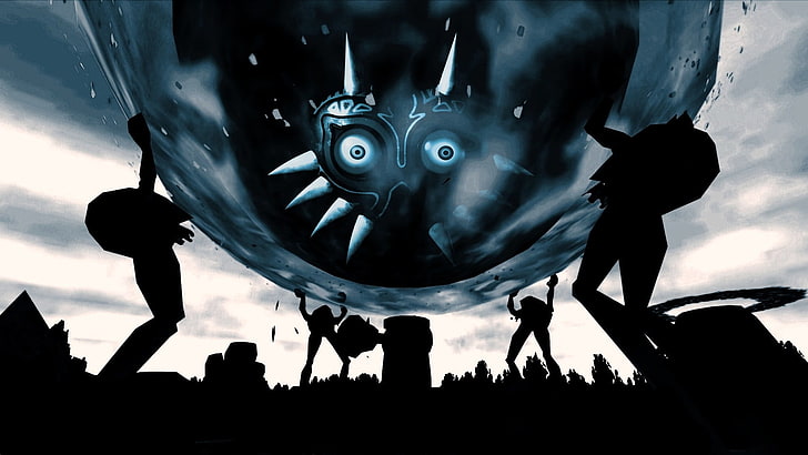 black and white mask illustration, The Legend of Zelda, The Legend of Zelda: Majora's Mask, HD wallpaper