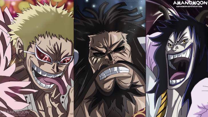 One Piece, Caesar Clown, Donquixote Doflamingo, Kaido (One Piece)