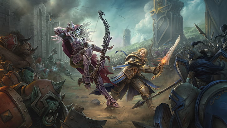 Anduin Wrynn, horde, Sylvanas Windrunner, World of Warcraft, HD wallpaper