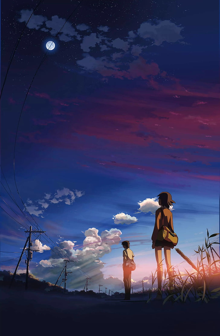 cartoon illustration, 5 Centimeters Per Second, anime, Makoto Shinkai, HD wallpaper