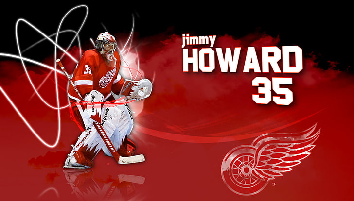 detroit, hockey, howard, jimmy, red, wings, HD wallpaper