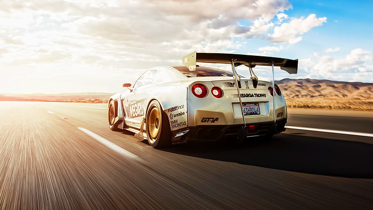 gray coupe, car, tuning, Nissan Skyline GT-R R35, mode of transportation, HD wallpaper