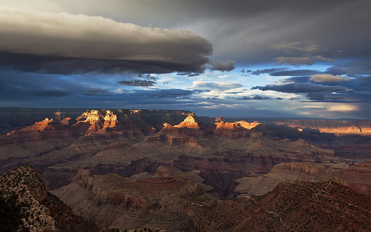 Grand Canyon, Phoenix Arizona, landscape, nature, mountains, clouds, HD wallpaper