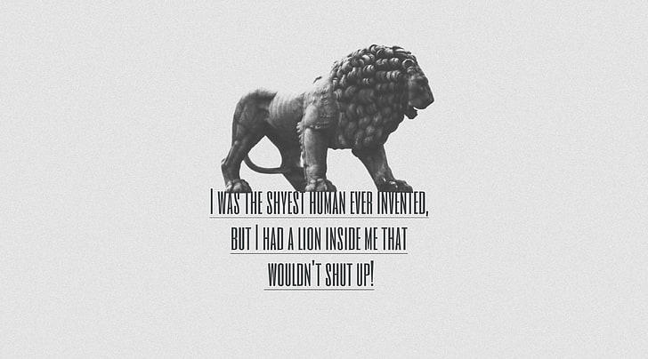 The Lion inside of Me 2, Lion illustration with text overlay, HD wallpaper