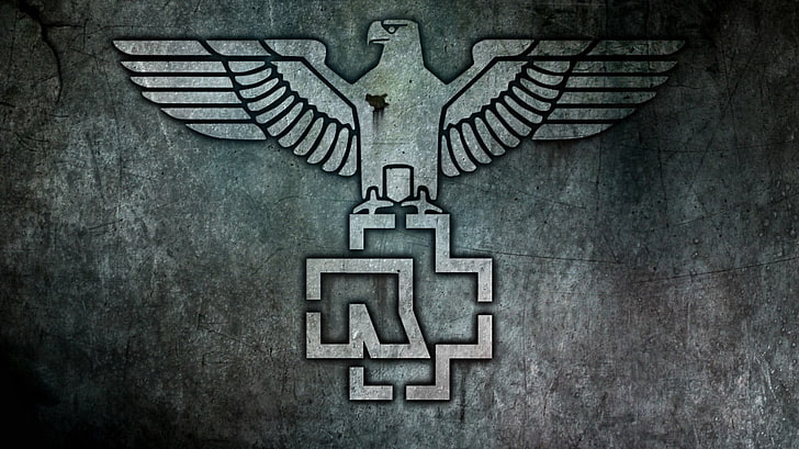 grey eagle logo, Rammstein, Germany, close-up, no people, art and craft, HD wallpaper