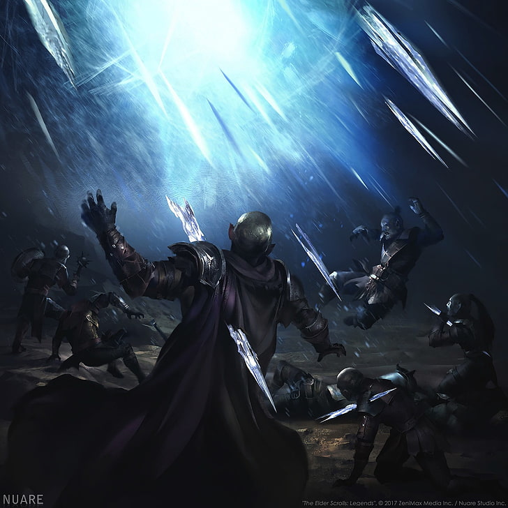 The Elder Scrolls poster, fantasy art, magic, warrior, knight