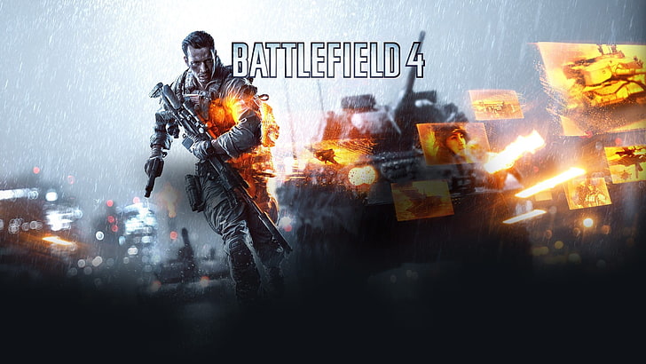 Battlefield 4 poster, communication, fire - natural phenomenon