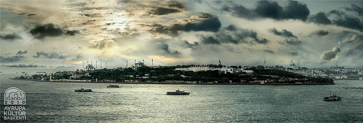 Bosphorus, Istanbul, Mosques, sea, Topkapı palace, turkey, HD wallpaper