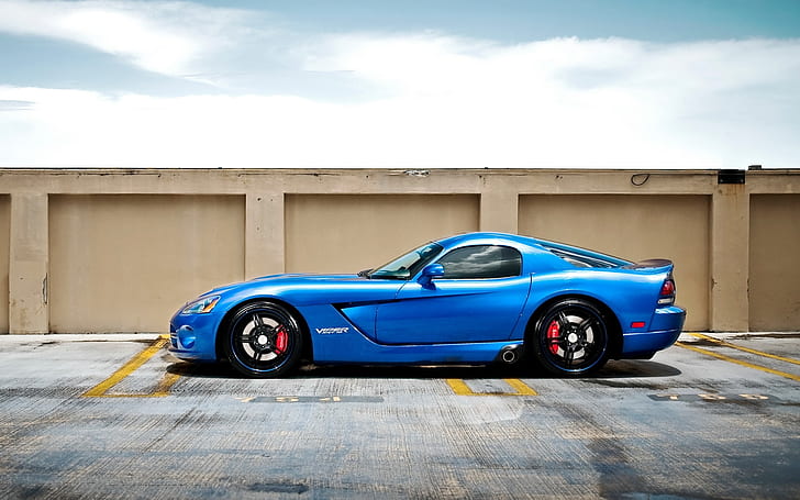 Dodge Viper HD, blue luxury coupe, cars