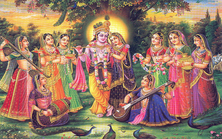Shree Krishna, hindu, hinduism, religion, 1920x1200k, HD wallpaper