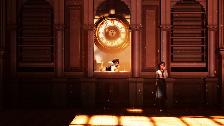 woman leaning on wall illustration, BioShock Infinite, Elizabeth (BioShock)