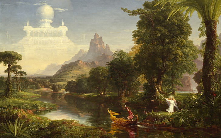 painting, classic art, Thomas Cole, The Voyage of Life: Youth, HD wallpaper
