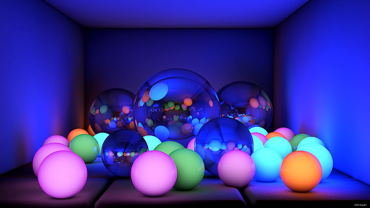 ball toy lot, balls, size, neon, glow, celebration, decoration, HD wallpaper