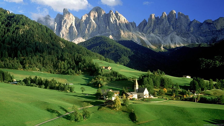 st. magdelena, italy, europe, val di funes, dolomites, church