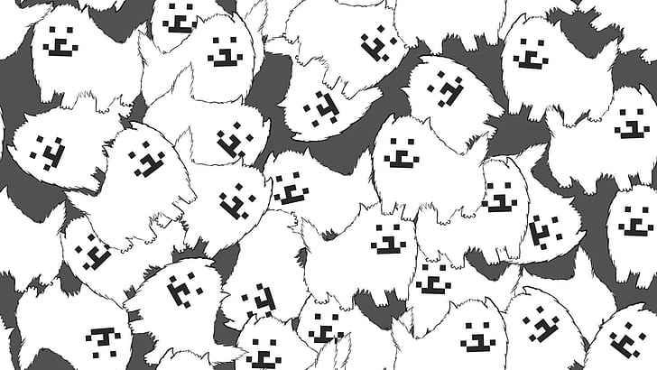 dog print wallpaper, white dog print wallpaper, Undertale, pattern, HD wallpaper