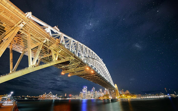 cityscape, building, HDR, sky, bridge, Sydney, Sydney Harbour Bridge, HD wallpaper