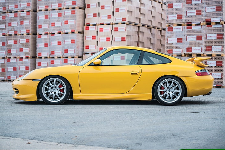 (996), 2000, 911, cars, clubsport, gt3, porsche, yellow, HD wallpaper