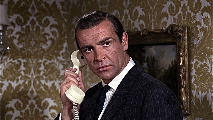 men's black and white dress shirt, James Bond, Sean Connery, movies, HD wallpaper