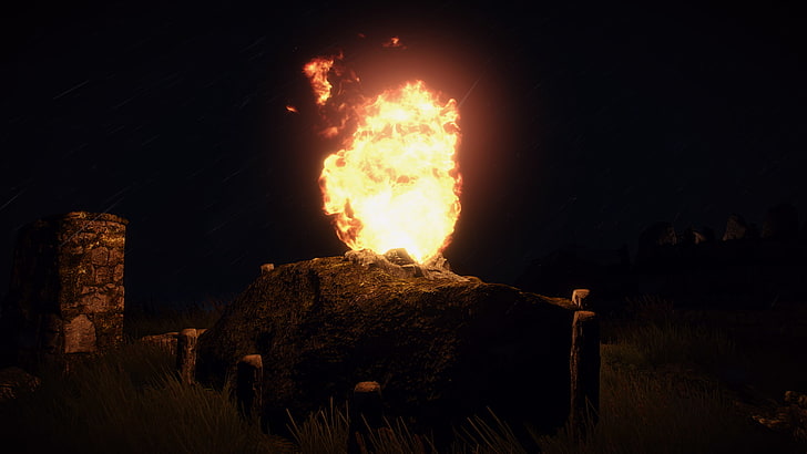 The Witcher 3: Wild Hunt, video games, fire, burning, flame