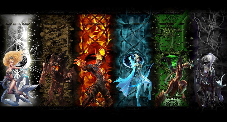 several character digital wallpaper, untitled, League of Legends