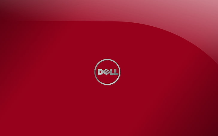 Dell Logo, Dell logo wallpaper, Computers, red, background, circle