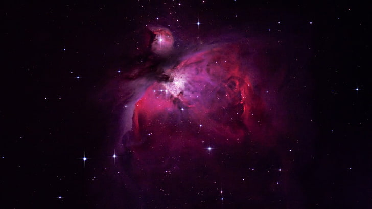 pink and purple nebula, space, space art, digital art, star - space