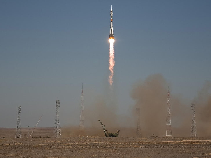 rocket, start, Soyuz TMA-16, HD wallpaper