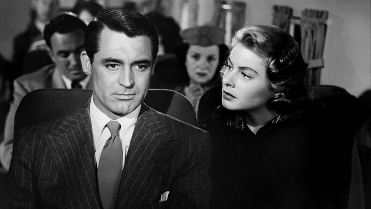 Cary Grant, Ingrid Bergman, suit, portrait, well-dressed, adult