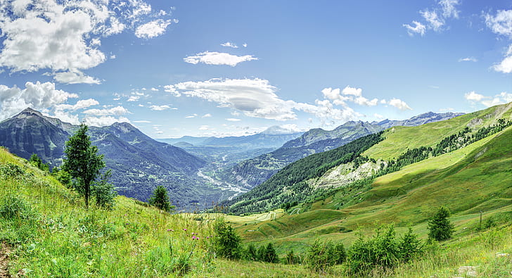 Hd Wallpaper Landscape Photography Of Green Mountains During Day Time