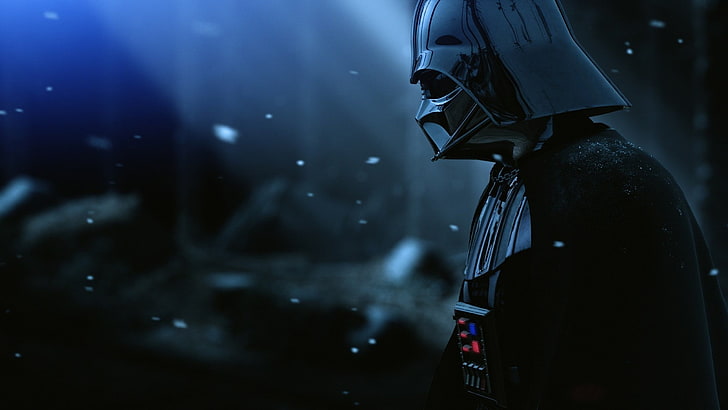 Star Wars, Darth Vader, night, focus on foreground, unrecognizable person, HD wallpaper
