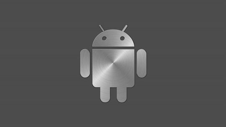 android, metal Logo, HD wallpaper