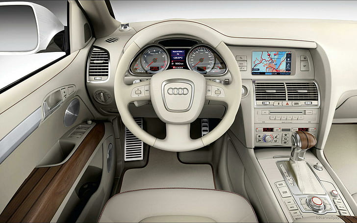 Audi Q7 Coastline Interior, audi steering wheel, cars, HD wallpaper