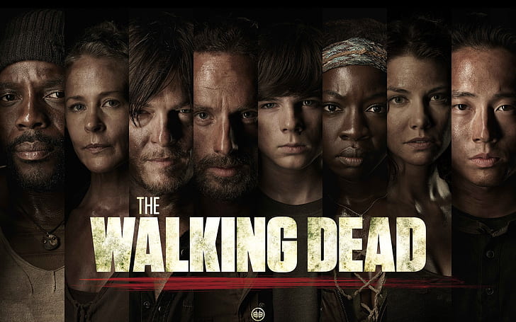 The Walking Dead, the walking dead illustration, Rick, Carl, Daryl, HD wallpaper