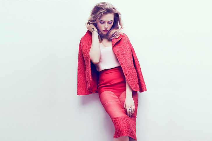 Scarlett Johansson, people, red jackets, one person, young adult